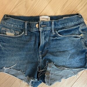 Frame Denim Women's Distressed Blue Jean Shorts